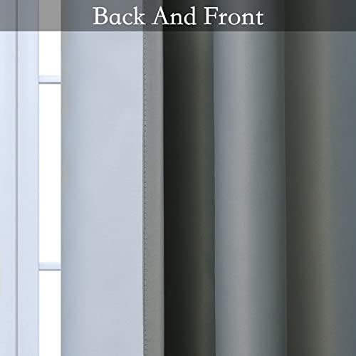 SimpleHome Ombre Gradient Grey White to Gray Curtains - Image 4