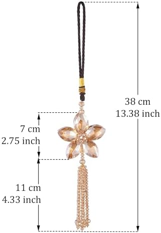 AuMoHall Crystal Flower Rear View Mirror Pendant Car Hanging Ornament Lucky - Image 2