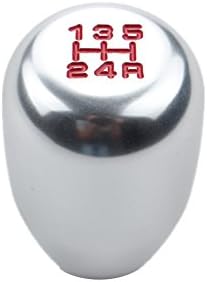 DEWHEL JDM Universal 5 Speed Manual Shift Knob M10x1.5 Screw On Silver by DEWHEL