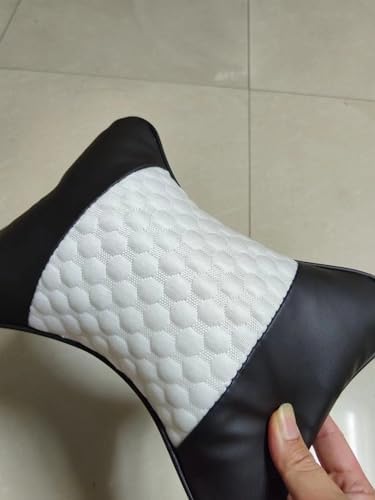 Car Neck Pillows Both Side Pu Leather 2pieces Pack Headrest Fit - Image 2