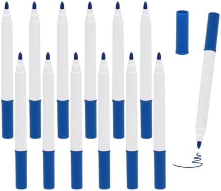 12 PCS Dark Blue Liquid Chalk Markers, Fine Tip Neon Erasable Pens by Unknown