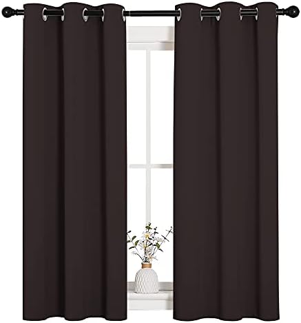 NICETOWN Room Darkening Curtains, 2 Panels, 34 x 54-inch, Toffee Brown - Image 4