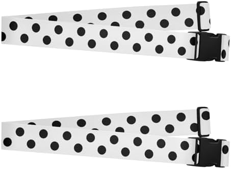 Polka Dots Black White Luggage Straps - Image 2