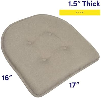 Sweet Home Collection Chair Cushion Memory Foam Pads Tufted Slip Non Skid - Image 2