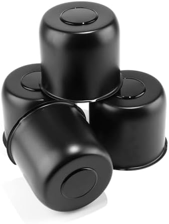 4Pcs 4.9" Stainless Trailer Wheel Center Caps, 4.47" H Matte Black - Image 2