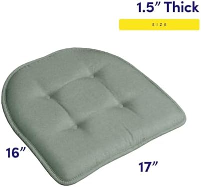 Sweet Home Collection Chair Cushion Memory Foam Pads Tufted Slip Non Skid - Image 2