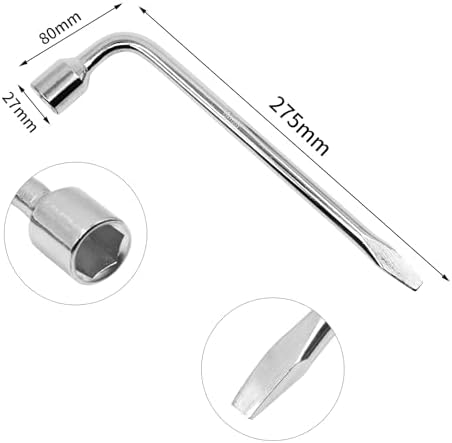Car Spare Tire Lug Wrench for Jack 19mm/0.75" L Type Hexagon Slotted End Socket - Image 2