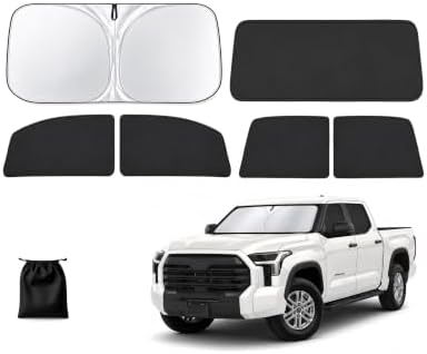 7PCS Car Window Shades for Toyota Tundra 2021-2025, Full Set Windshield Side by Unknown