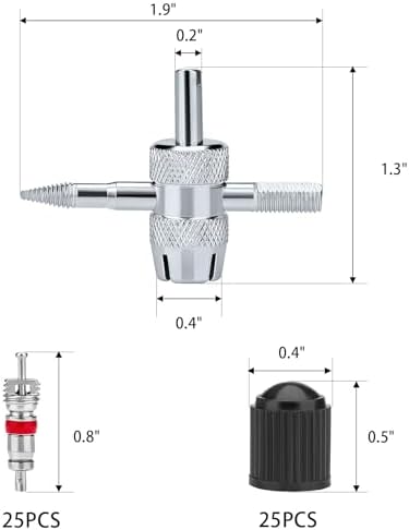 56Pcs Valve Stem Removal Tool, Valve Cores, 4-Way Valve Tool, Valve Core - Image 3