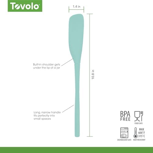 Tovolo Silicone Jar Spatula Long Handled Rubber Scraping Scooping Tool - Image 6
