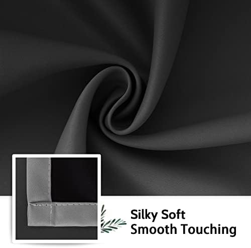 SimpleHome 100% Blackout Ombre Bedroom Curtains Black and Greyish White - Image 7