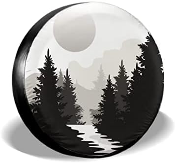 Abstract Moon Spare Tire Cover Mountain Tree Waterproof Dust-Proof 14 Inch by Unknown