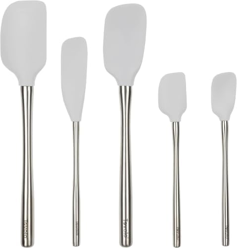 Tovolo Stainless Steel Handled Silicone Spatula Set of 5 Oyster Gray, by Tovolo