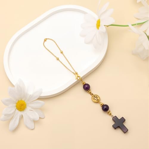 Amethyst Cross Car Hanging Ornament - Image 6