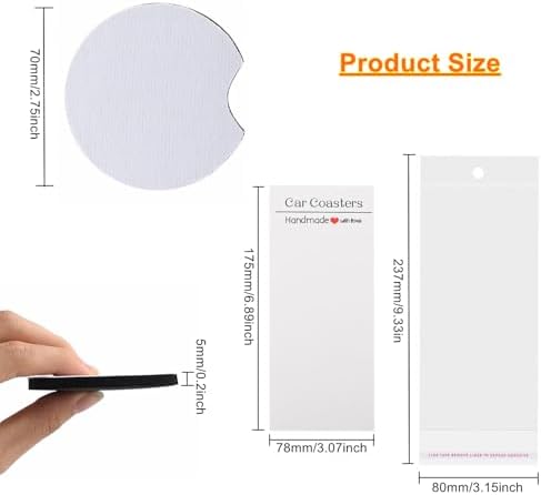 160Pcs Sublimation Car Coaster Blanks, 2.75" Round Coasters - Image 2