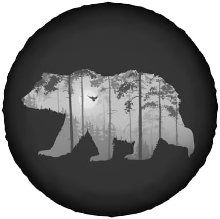 Bear Forest Mist Landscape Spare Tire Cover Camper Tire Wheel Covers - Image 7