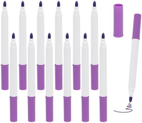 12 PCS Purple Liquid Chalk Markers, Fine Tip Neon Erasable Pens by Unknown