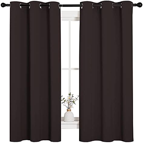 NICETOWN Triple Weave Blackout Curtains, 2 Panels, 42 x 63-in, Toffee Brown by NICETOWN