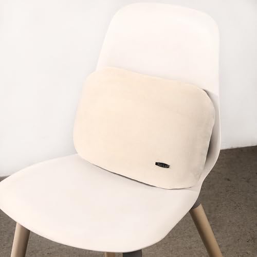 Beige Lumbar Support Pillow for Car Recliner Soft Lower Back Waist Cushion - Image 7
