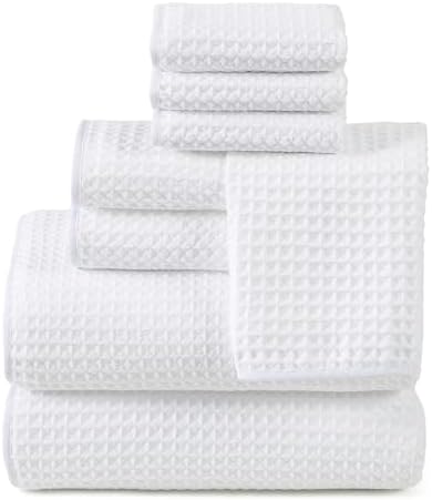 REDKISS Soft 8 Piece Waffle Towel Set, Microfiber, Lighter Weight, Quick Dry by REDKISSOnline