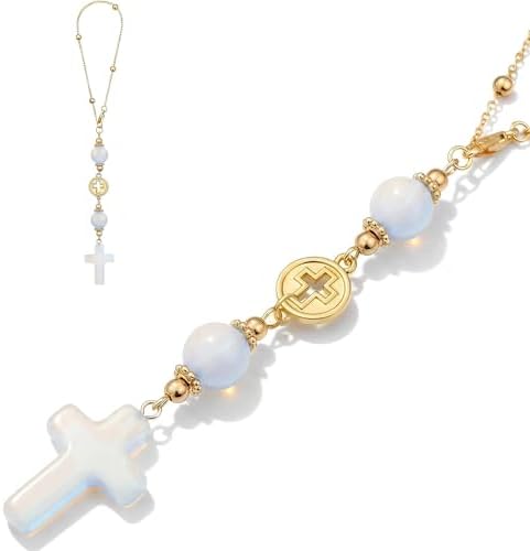 Cross for Car Mirror Hanging, Drive Safe Rear View Mirror Cross Ornament Charm by Heran