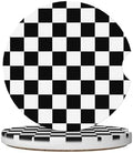 Black White Checkered Car Coasters by Unknown