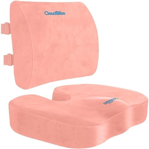 CloudBliss Ergonomic Seat Cushion & Lumbar Support Pillow Set by CloudBliss