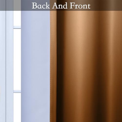SimpleHome Ombre Gradient Burnt Orange White to Gray Curtains Bedroom 84L - Image 4