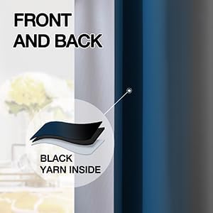 SimpleHome Ombre Blue and Black Room Darkening Curtains 84 inches Length - Image 5
