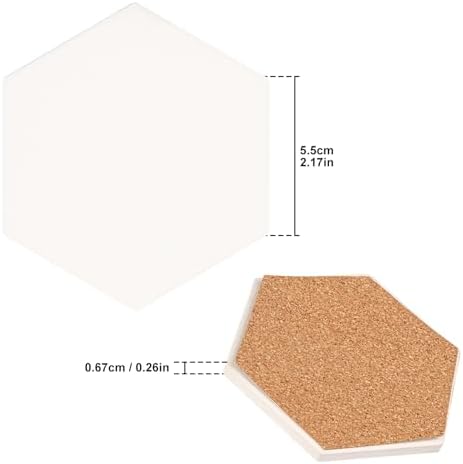 50 Pack 4 inch Hexagon Sublimation Ceramic Tiles - Image 2