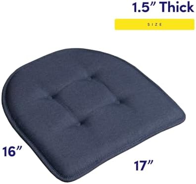 Sweet Home Collection Chair Cushion Memory Foam Pads Tufted Slip Non Skid - Image 2