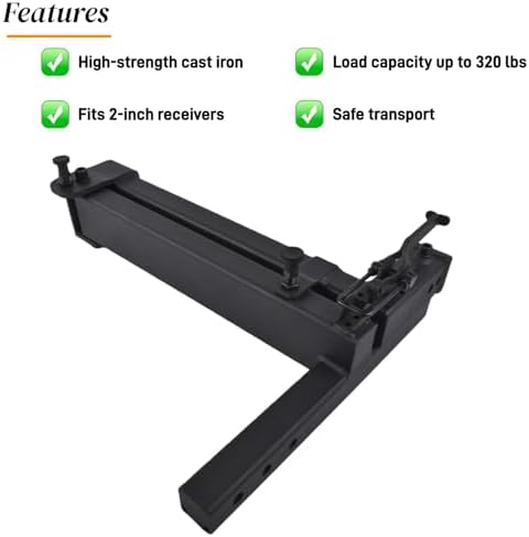 90-Degree Swing Arm for 2-Inch Receiver, 320 lbs Weight Capacity - Image 5