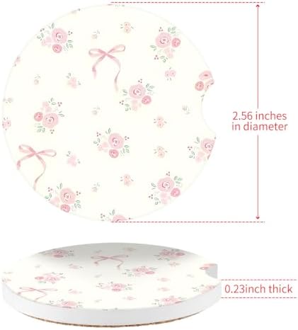 Vintage Flowers Car Coasters, Absorbent 2 Pack - Image 6