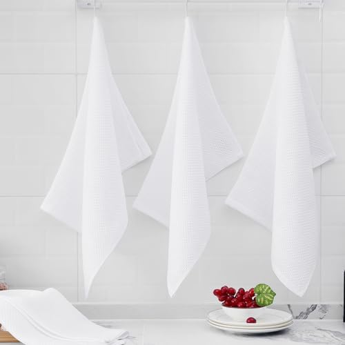 Homaxy 100% Cotton Oversized Waffle Weave Kitchen Towels 4-Pack - Image 6