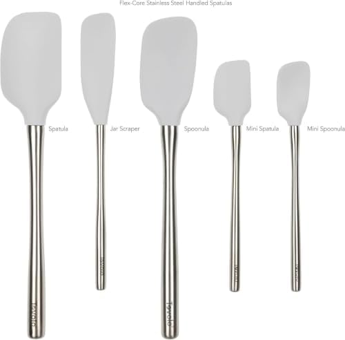Tovolo Stainless Steel Handled Silicone Spatula Set of 5 Oyster Gray, - Image 3