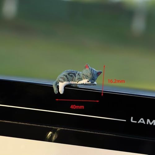 8 Pcs Cute Cat Car Accessories Funny Resin Cat Figurines - Image 7