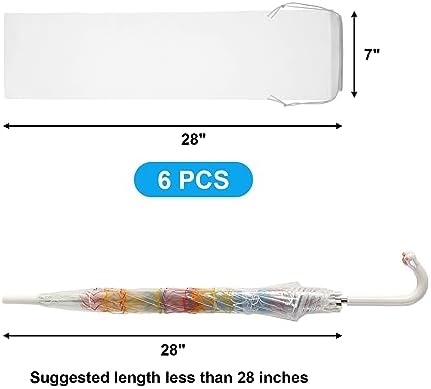 Cosmos 6 Pcs Umbrella Bags Wet Umbrella Covers Translucent Stick Umbrella - Image 2