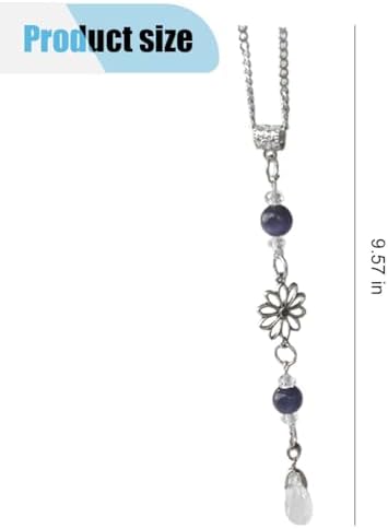 Flower Car Rear View Mirror Pendant, Bling Crystal Car Interior Decoration - Image 2