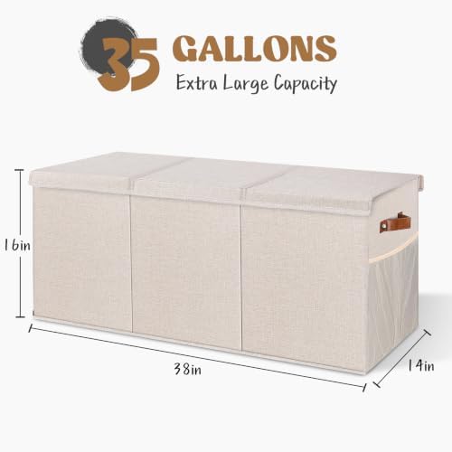 Extra Large Toy Box with Lids, Collapsible Storage Bin - Image 2