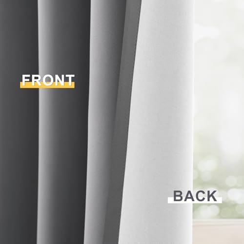 Yakamok Grey 100% Blackout Curtain Panels 96 inches, 2 Panels - Image 6