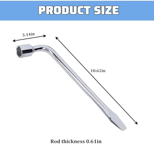 Car Spare Tire Wrench, 23mm L-Type Steel Hexagon Slotted End Socket Tire Repair - Image 2