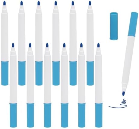 12 PCS Light Blue Liquid Chalk Markers, Fine Tip Neon Erasable Pens by Unknown