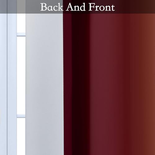 SimpleHome Ombre Red to Grey White Curtains - Image 6