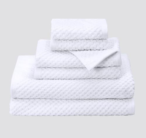COTTON CRAFT Euro Spa Waffle Weave 6 Piece Towel Set by COTTONCRAFT