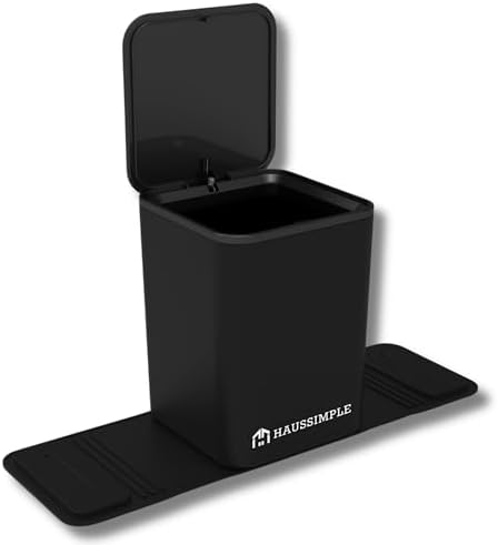 Car Trash Can with Lid, 0.8 Gallon Medium Car Garbage Bin with Stability Base by HAUSSIMPLE