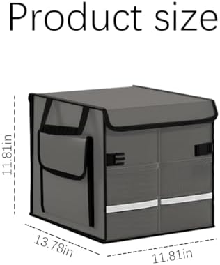 Car Trunk Organizer with Lid Collapsible Oxford Cloth Grey - Image 2