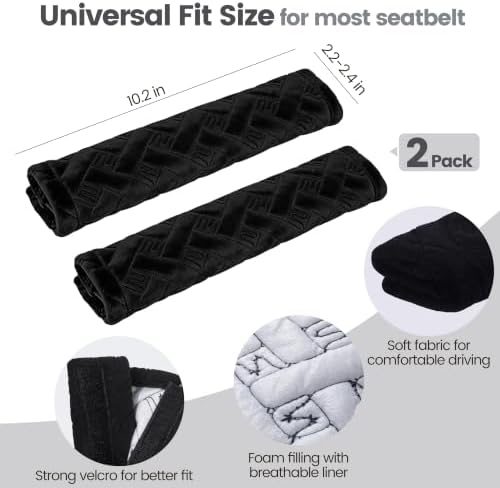 Amooca 2 Pack Seat Belt Covers Soft Shoulder Pad - Image 4