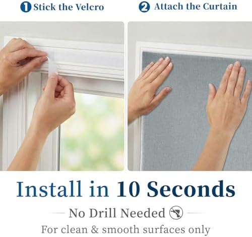 100% Blackout Adhesive Blackout Curtains- Self Stick Shades Window Blinds - Image 3