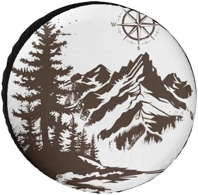 Mountains with A Compass Heavy Duty Spare Tire Cover Mountain Compass Nature by HighonHi
