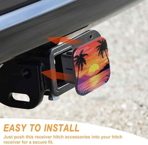 Trailer Hitch Cover 2 Inch Square Receiver Hitch Cover Rubber Tube Plug - Image 4